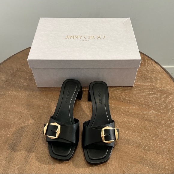 JIMMY CHOO
HAWKE 40 BUCKLE LEATHER MULES - Picture 3 of 6